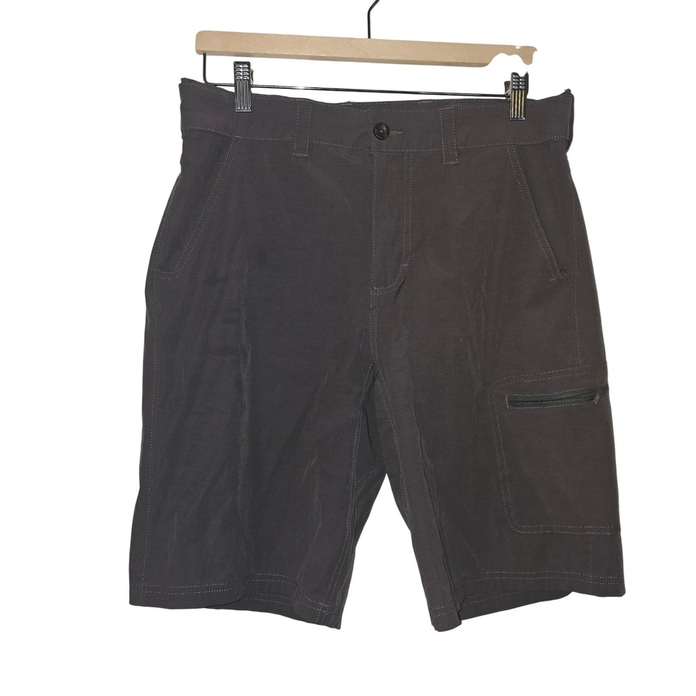Huk Pursuit Shorts Mens Medium Grey Cotton Blend Fishing Performance Utility